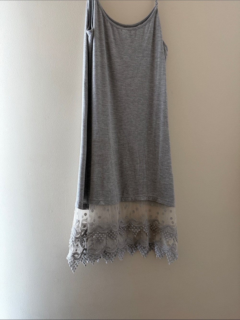 Fashionomics Gray Layered Lace-Hem Sleeveless Dress